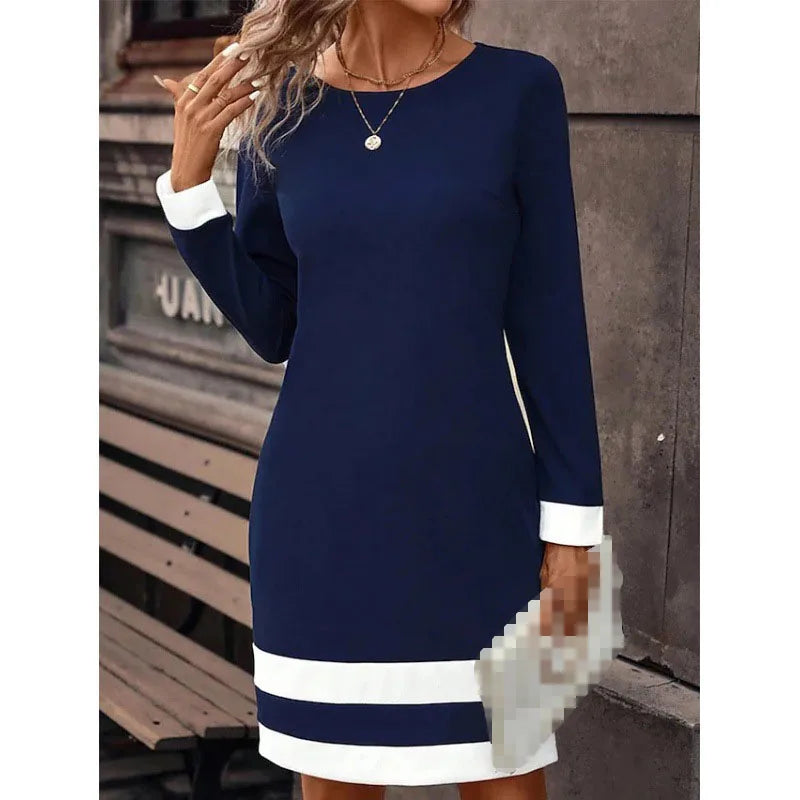 Elegant Contrast Cuff Dress | Xaveria
