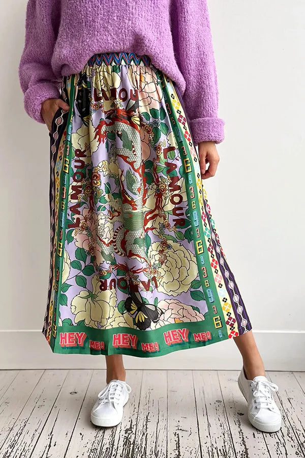 Women Patchwork Shirt & Skirt Set | Ciara