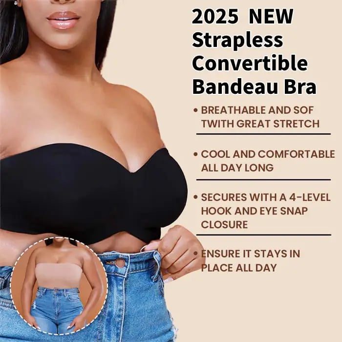 Seamless Strapless Convertible Bandeau Bra with Full Support