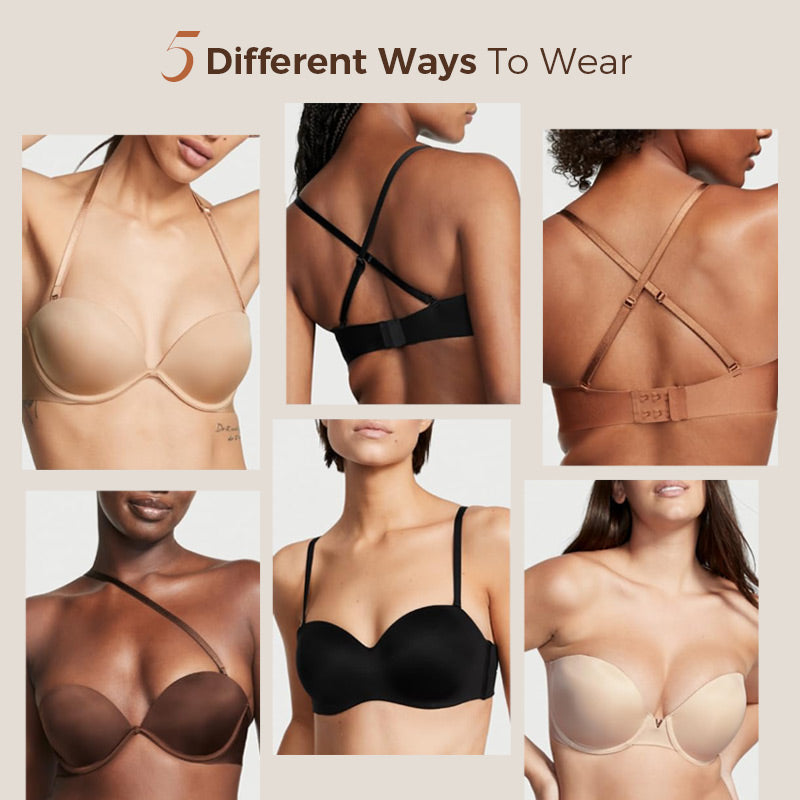 Seamless Strapless Convertible Bandeau Bra with Full Support