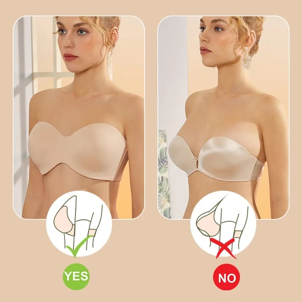 Seamless Strapless Convertible Bandeau Bra with Full Support