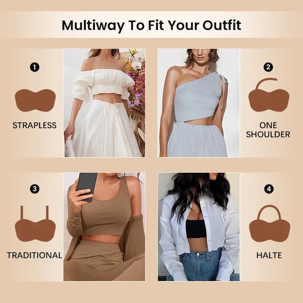 Seamless Strapless Convertible Bandeau Bra with Full Support