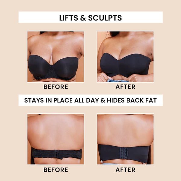 Seamless Strapless Convertible Bandeau Bra with Full Support