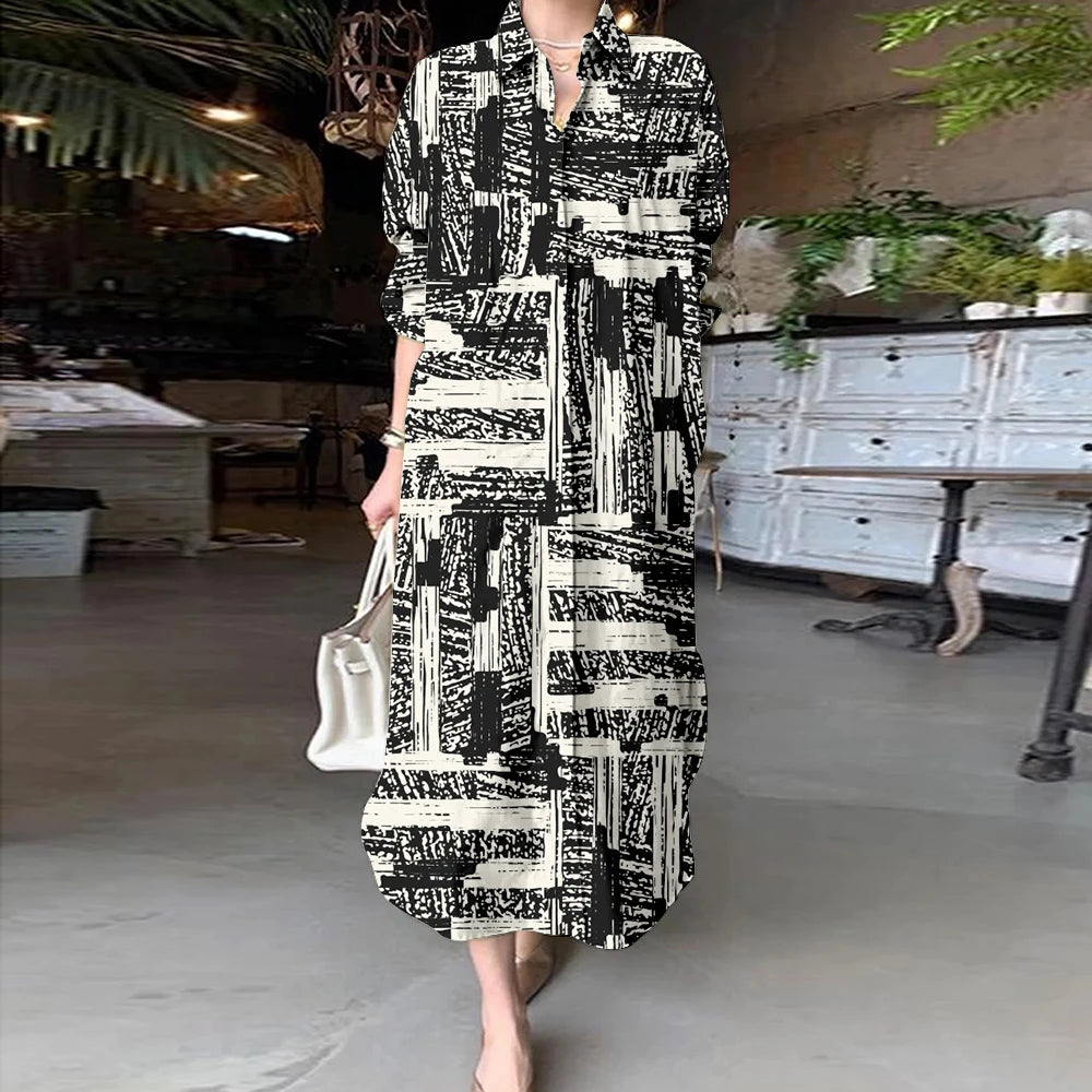 Women Abstract Print Shirt Dress | Aaliyah