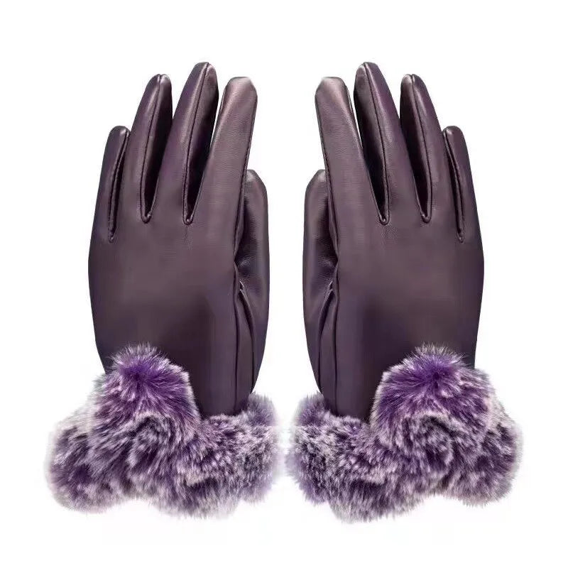 Women Elegant Faux Fur Lined Gloves | Celeste