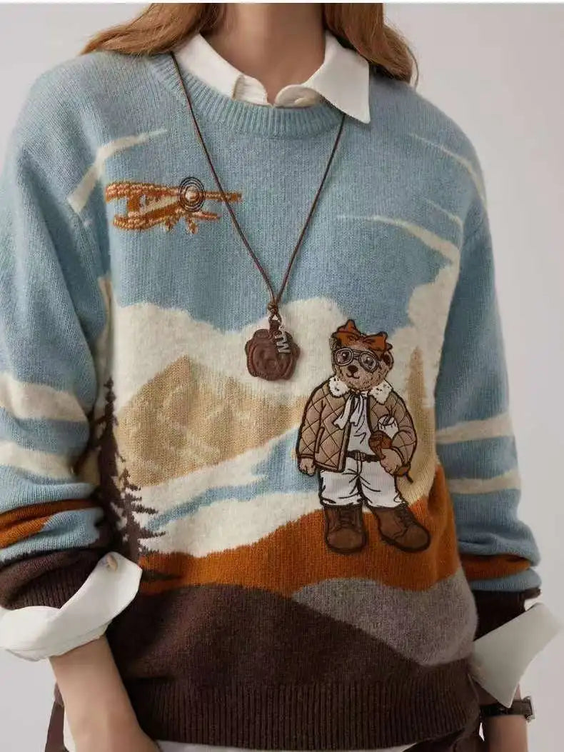 Women Adventure Bear Sweater | Clarisse