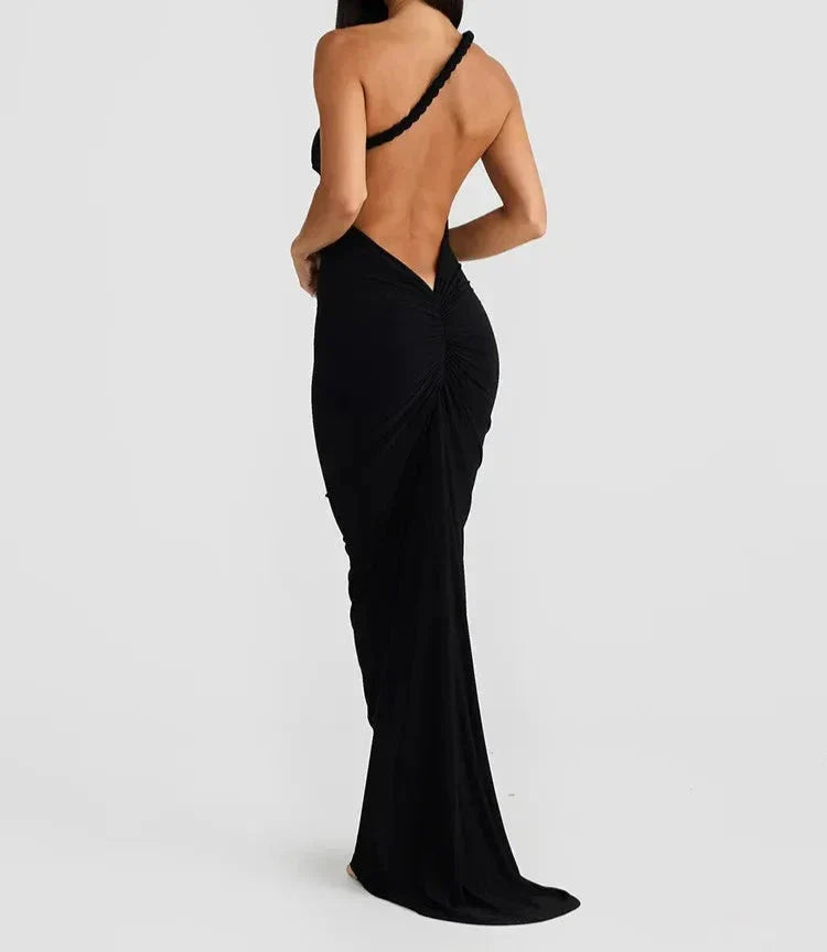 Women Backless Bodycon Maxi Dress | Noir