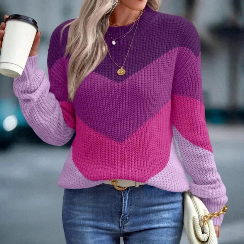 Women Chevron Knit Sweater | Althea