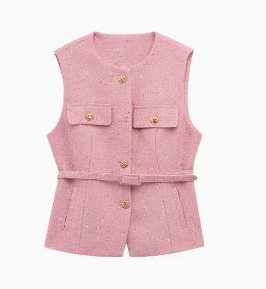 Variant image for Women Vest Beige Cotton | Elegant Socialite-17