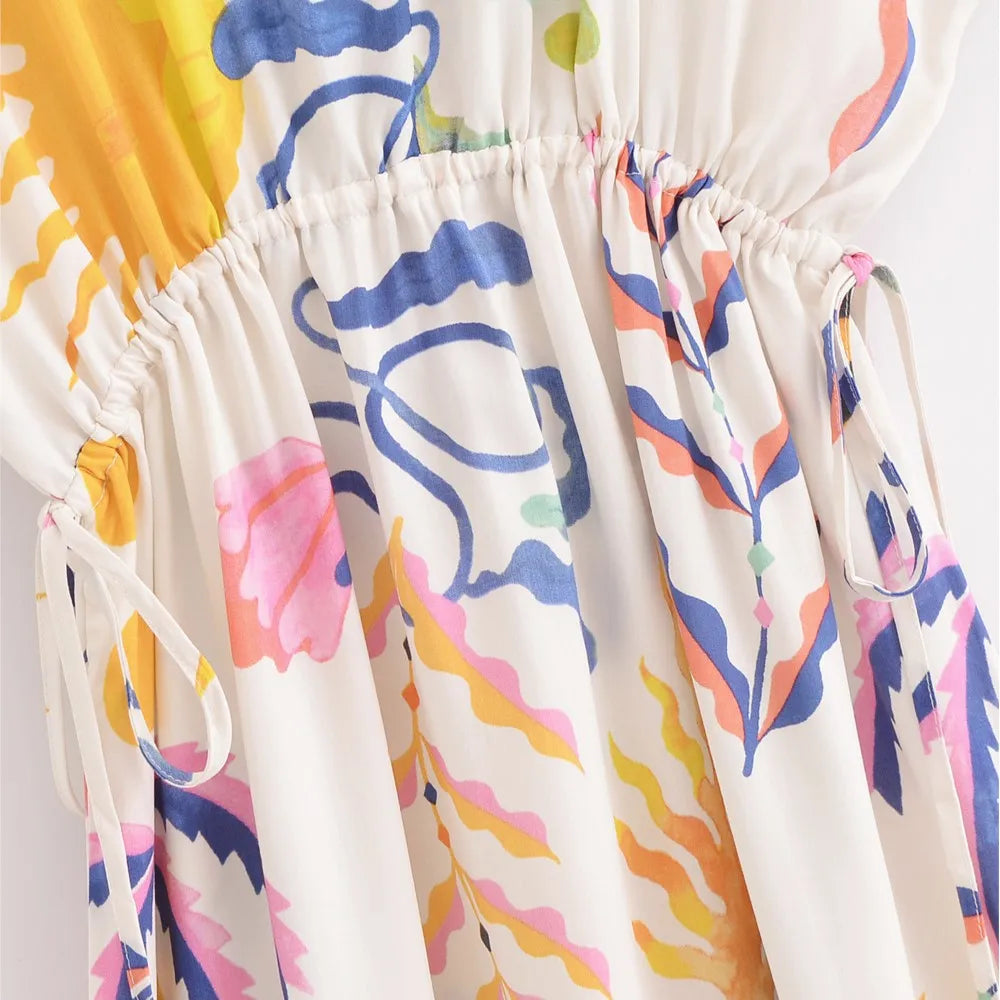 Women Palm Print Batwing Sleeve Maxi Dress | Natasha