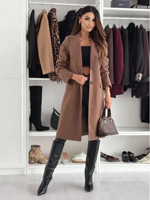 Women Structured Longline Button Coat | Isolde