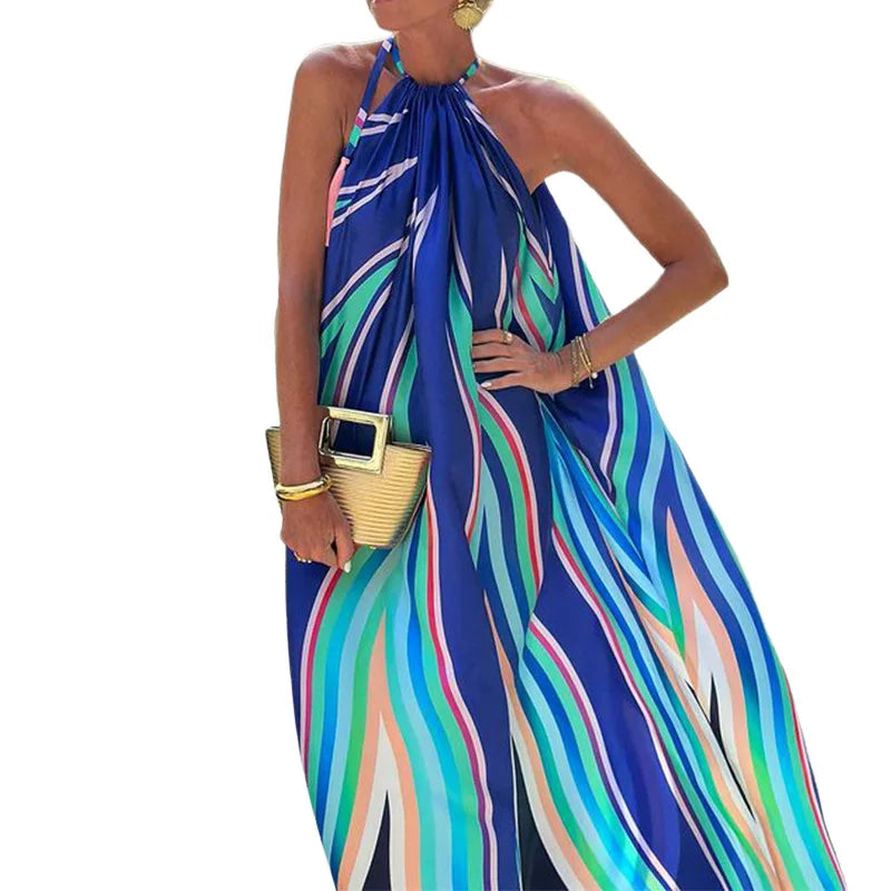 Women Vibrant Halter Maxi Dress | Jesamine