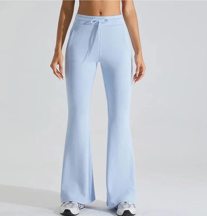 Women Flare Pants Black Nylon | Vibe-5