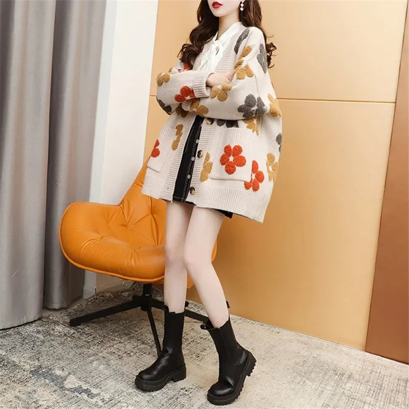 Floral Knit Cardigan | Euna