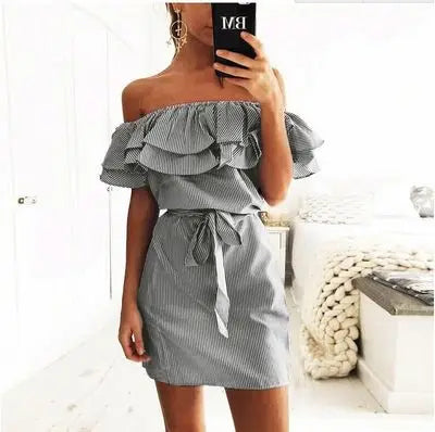 Women Ruffled Off-Shoulder Mini Dress | Fabiola
