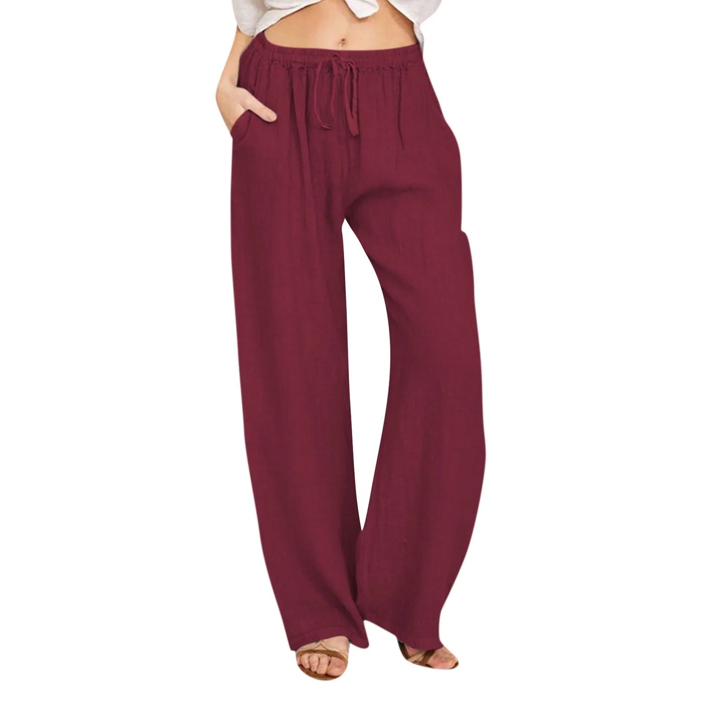 Women High-Waisted Wide-Leg Drawstring Pants | Nova