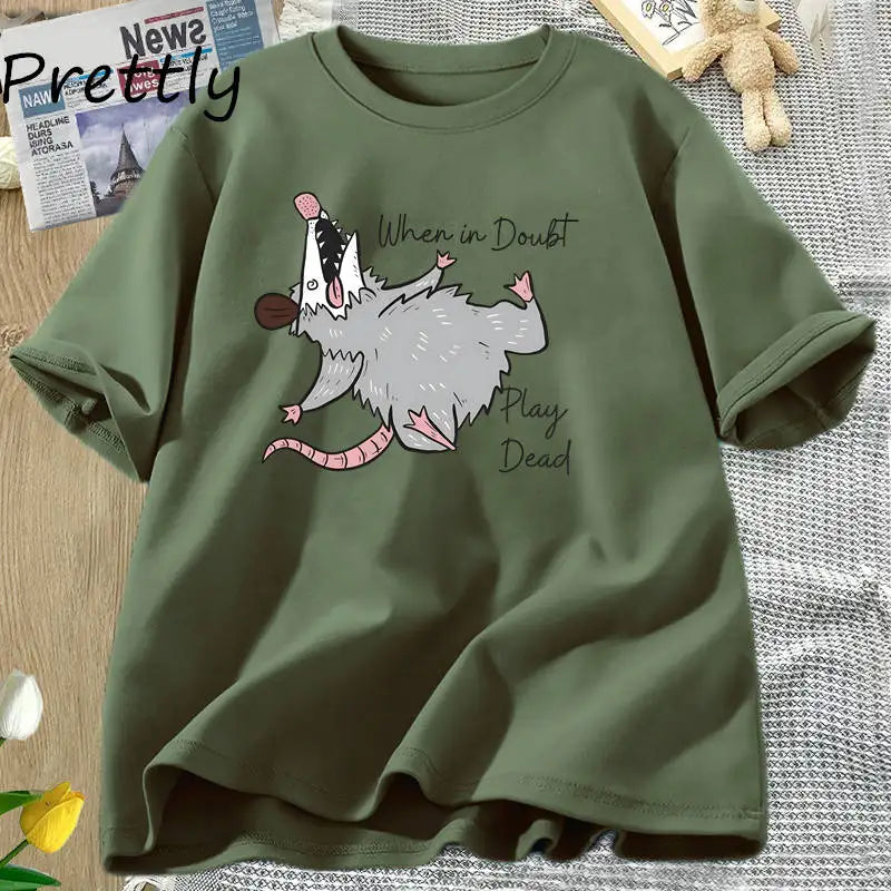 Variant image for Unisex T Shirt White Cotton | Funny Possum-38
