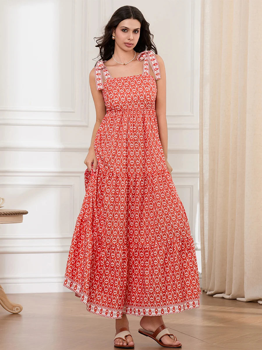 Women Boho Maxi Dress Indie – Moore Melbourne - Main Image