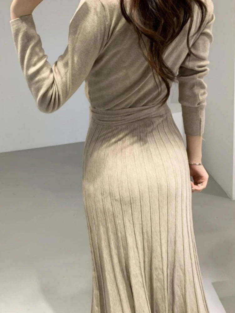 Women Wrap Knit Dress | Evadne