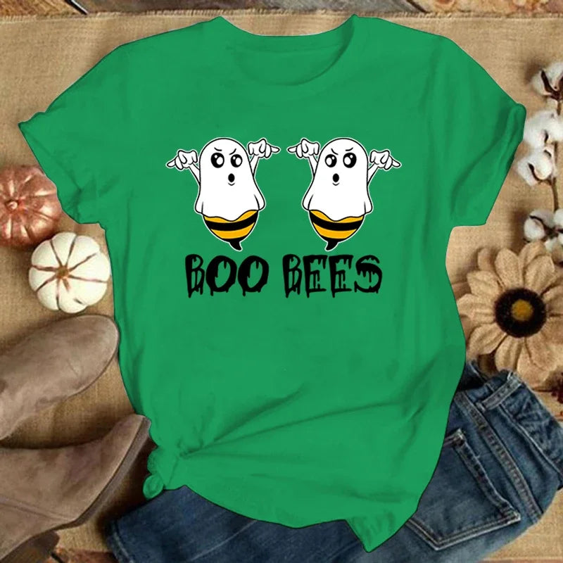 Women T-Shirt Black Cotton | Boo Bees-2
