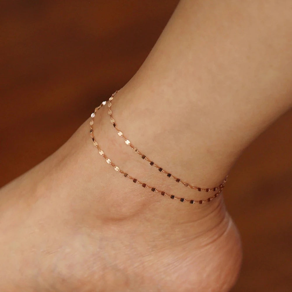 Women Double Wrap Chain Anklet | Aralise