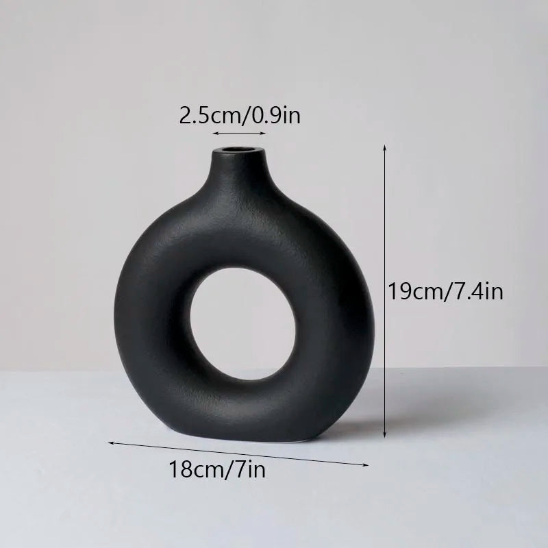 Variant image for Decorative White Ceramic Vase Minimalist | Elegance-5