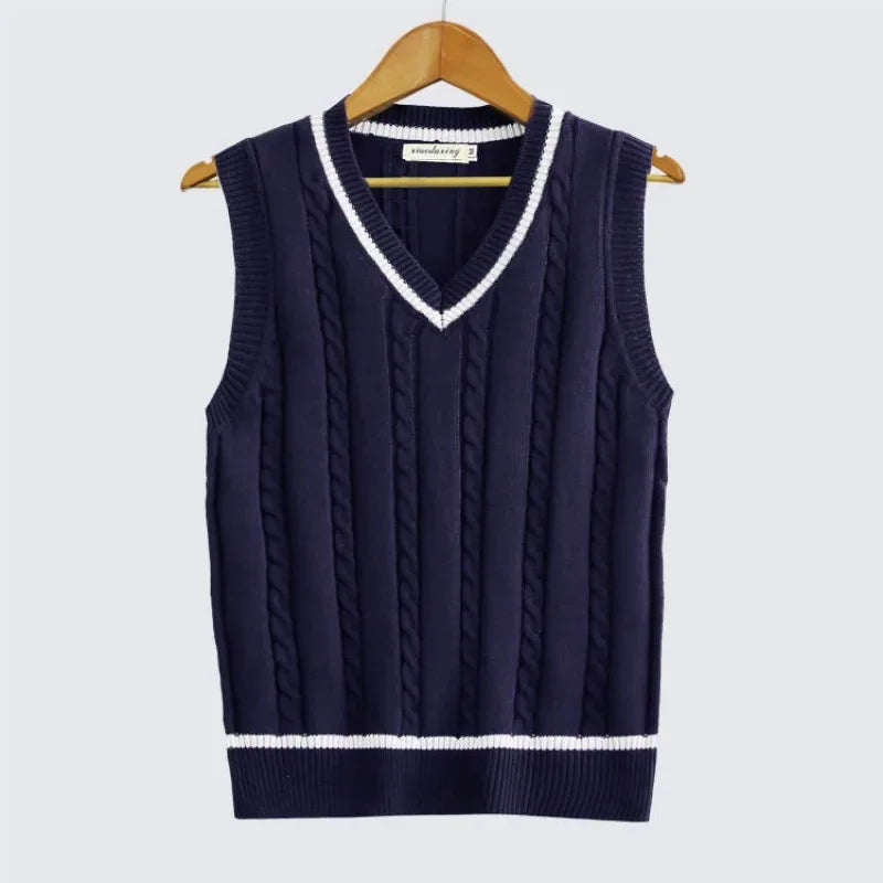 Women Cable Knit Sleeveless Vest | Beulah