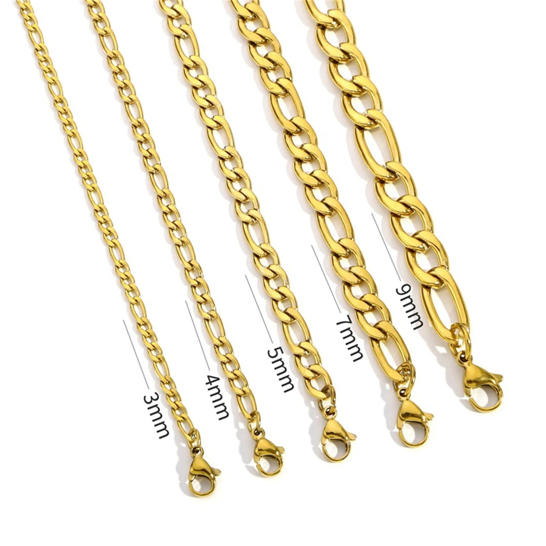 Variant image for Men Figaro Chain Necklace Silver Stainless Steel | Urban Style-1