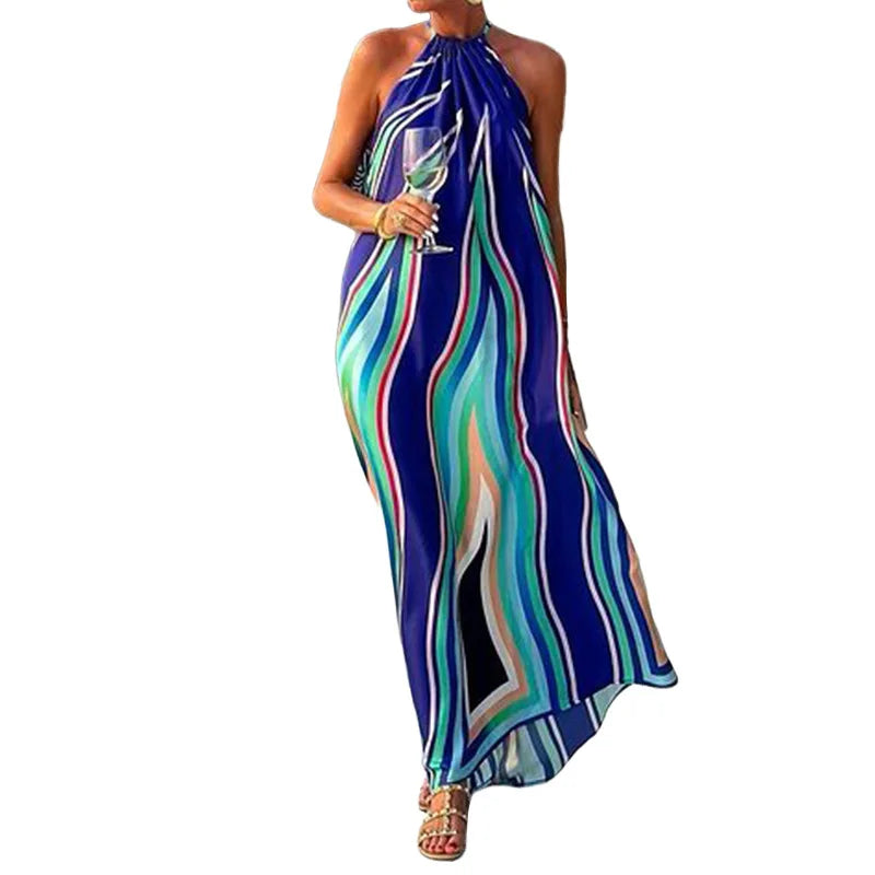 Women Vibrant Halter Maxi Dress | Jesamine