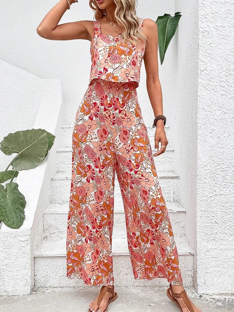 Women Floral Sleeveless Jumpsuit | Elena