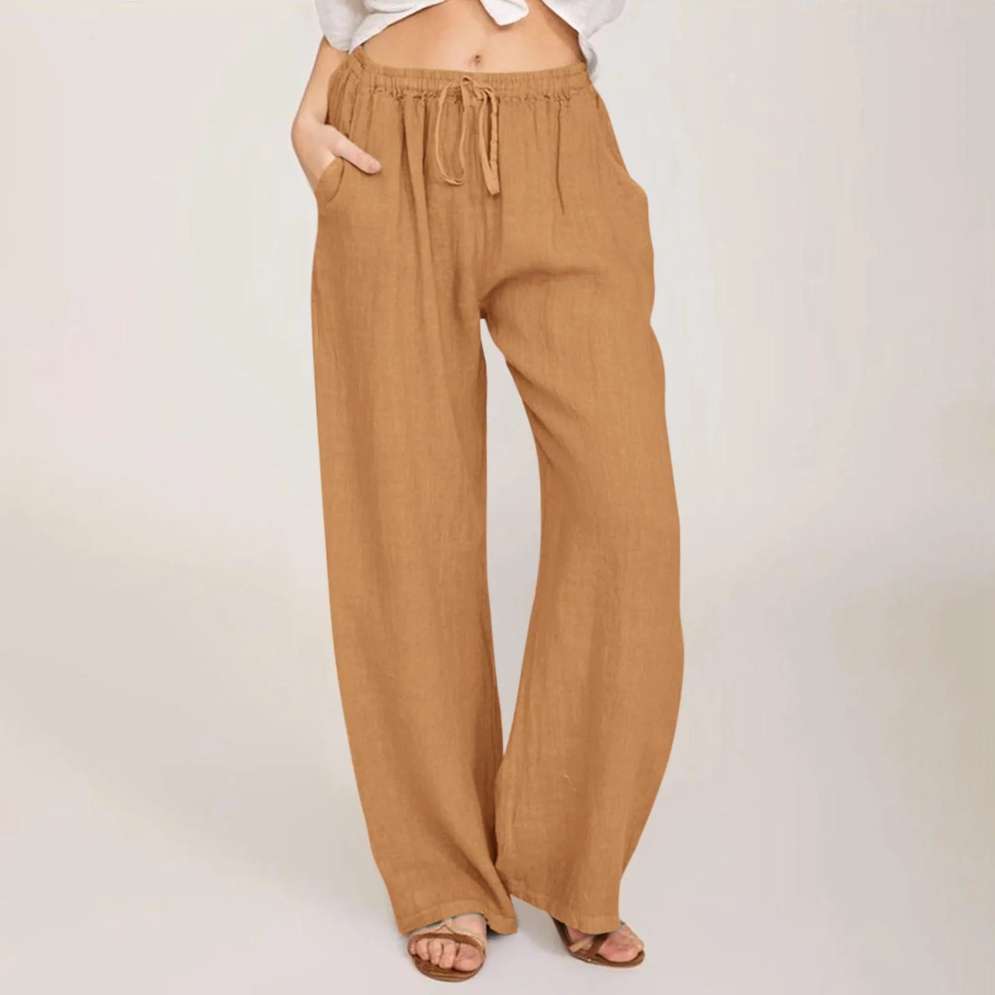 Women High-Waisted Wide-Leg Drawstring Pants | Nova