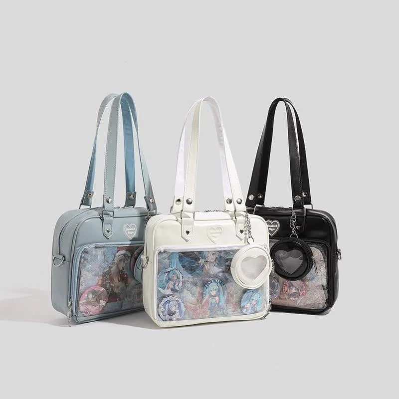 Women Transparent Heart Charm Tote Bag | Celeste