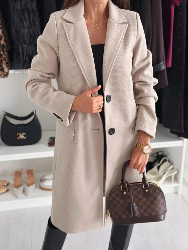 Women Structured Longline Button Coat | Isolde