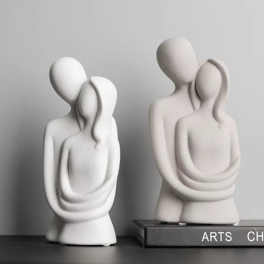 Couple Ceramic Sculpture White | Love Story 4
