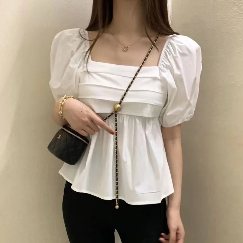 Women Puff Sleeve Square Neck Top | Celia