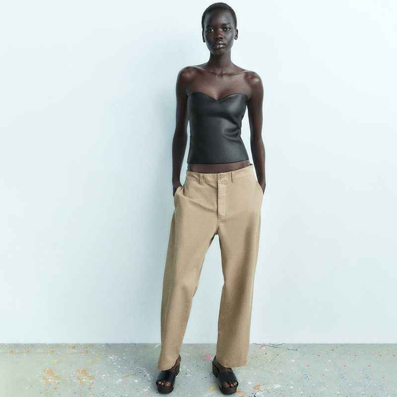 Women Strapless Metallic Tube Top | Alora