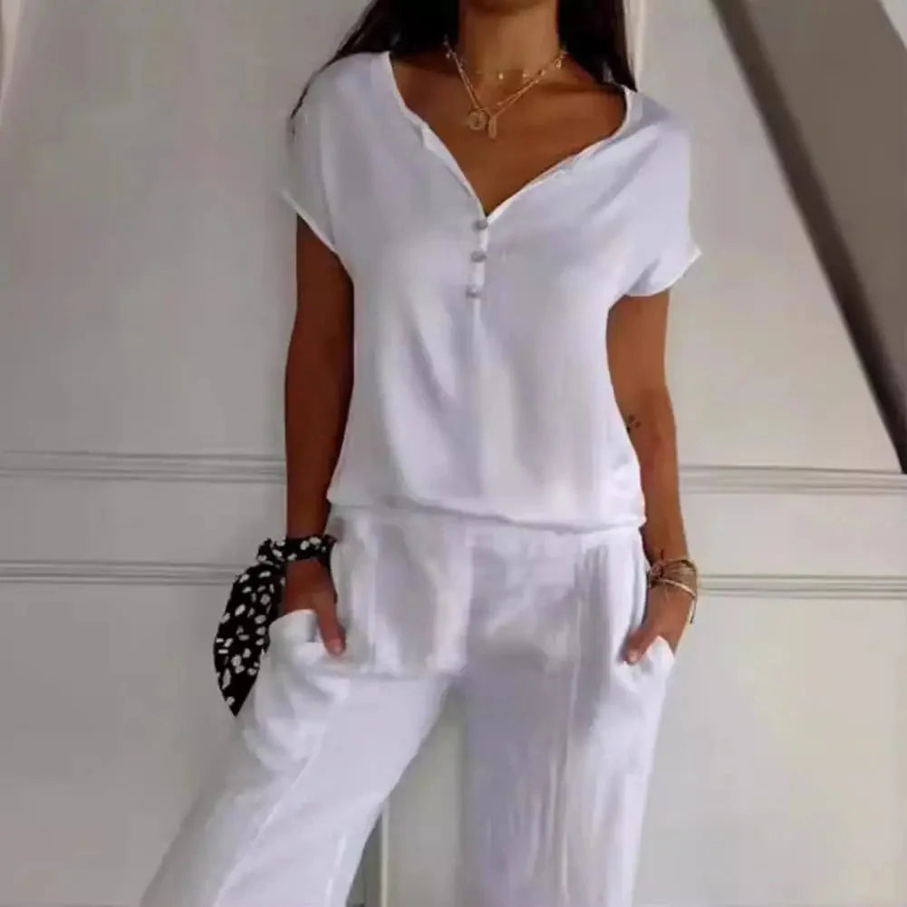 Women V-Neck Buttoned Top | Layla
