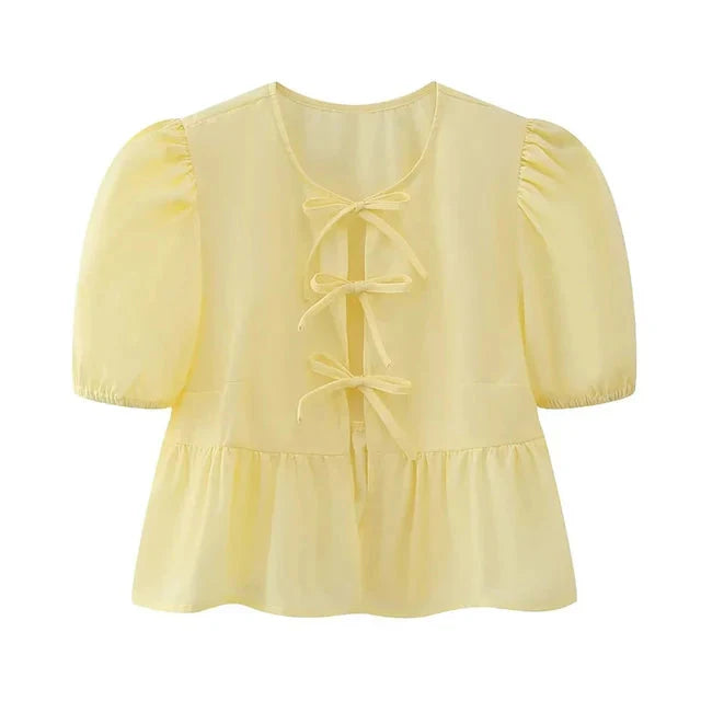 Women Leopard Print Puff Sleeve Top | Chloe