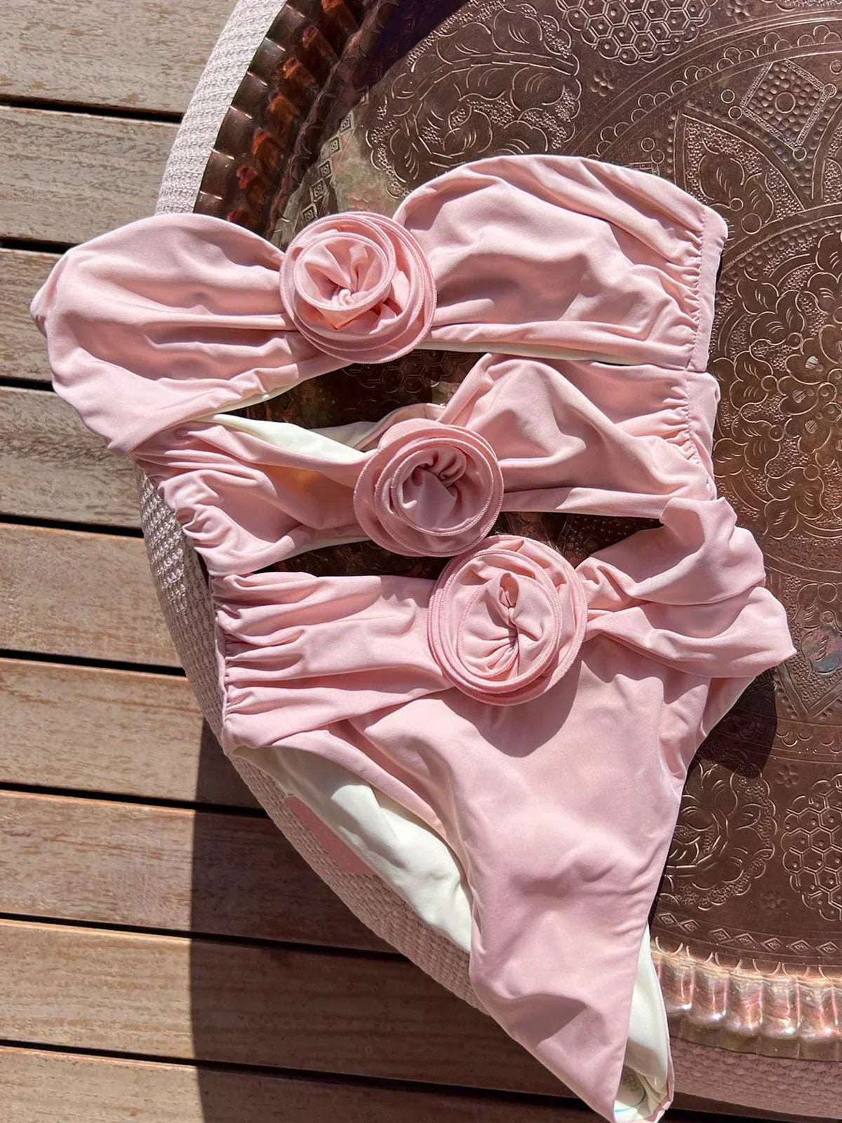 Women Strapless Cutout Swimsuit | Kamille