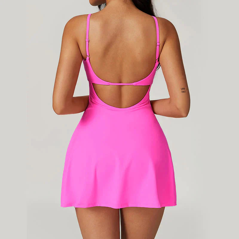 Women Square Neck Mini Dress | Lavinia