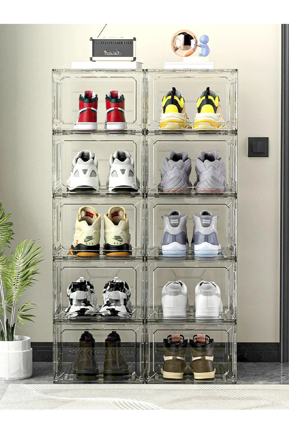 Stackable Clear Sneaker Organizer Boxes – Durable PP Storage Solution for Stylish Shoe Display 2