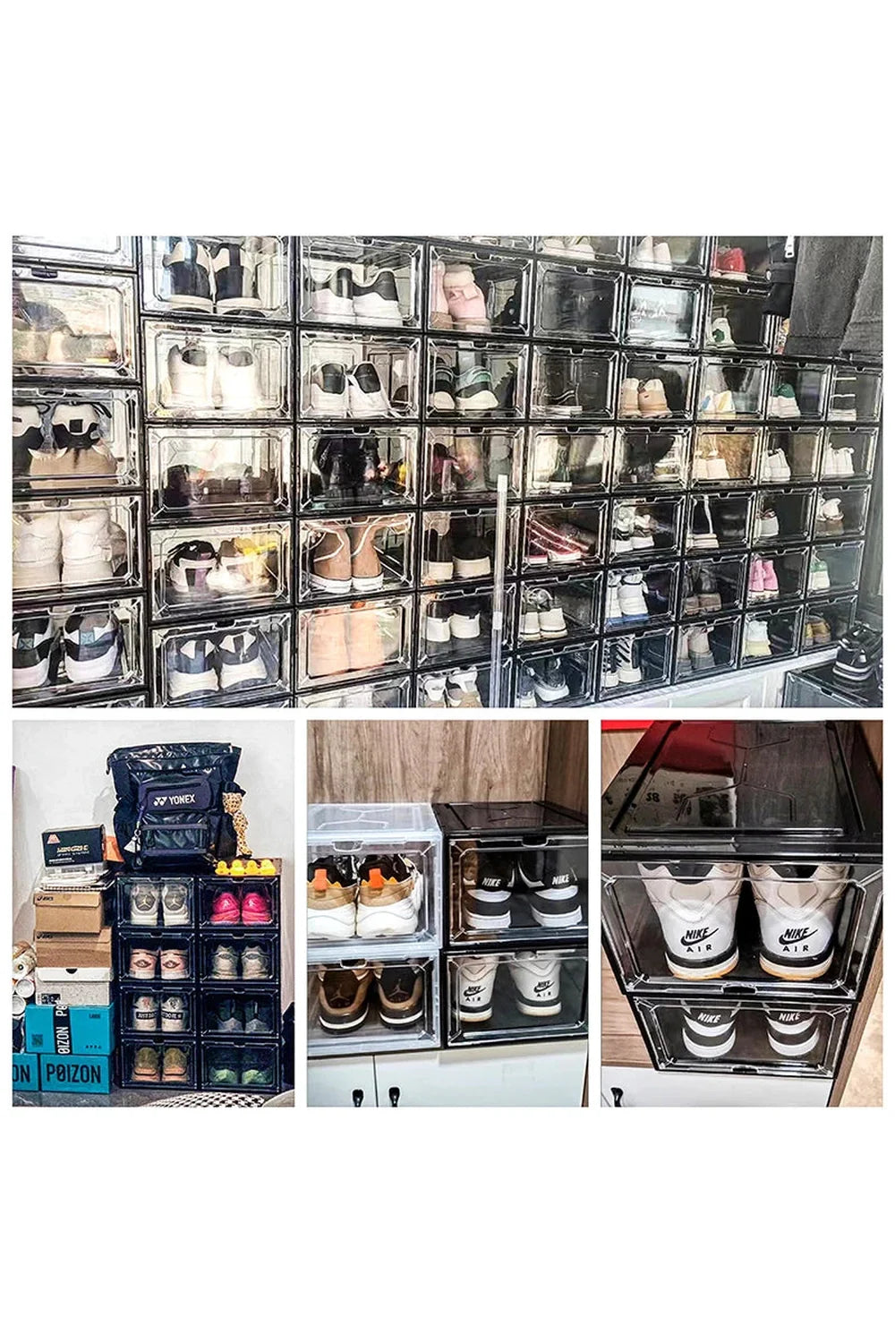 Stackable Clear Sneaker Organizer Boxes – Durable PP Storage Solution for Stylish Shoe Display 3