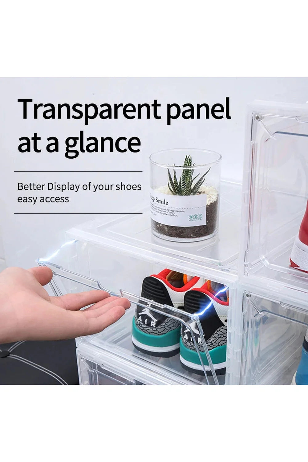 Stackable Clear Sneaker Organizer Boxes – Durable PP Storage Solution for Stylish Shoe Display 4