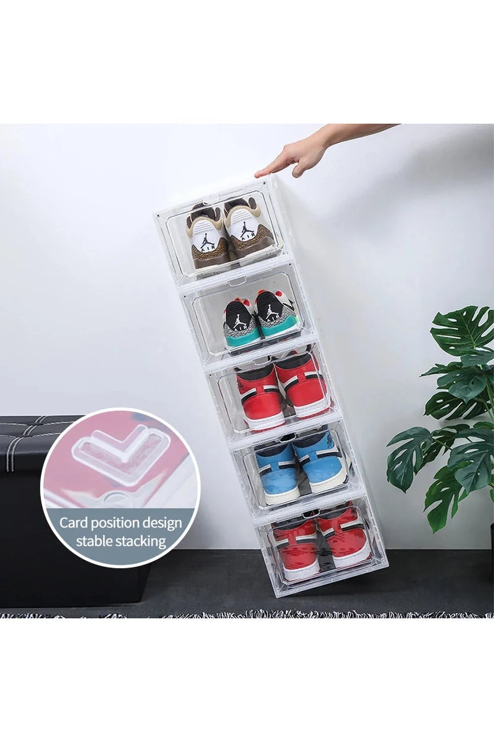 Stackable Clear Sneaker Organizer Boxes – Durable PP Storage Solution for Stylish Shoe Display 5