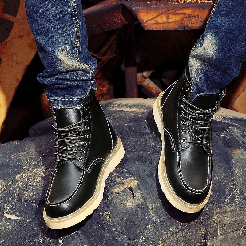 Men's Casual Shoes Black Leather | Derwin-1