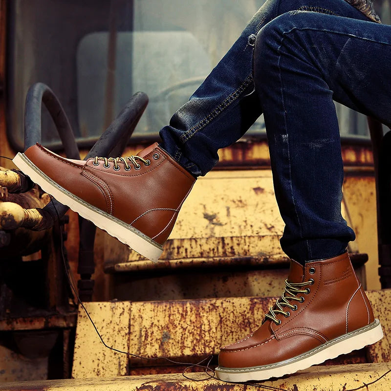 Men's Casual Shoes Black Leather | Derwin-5