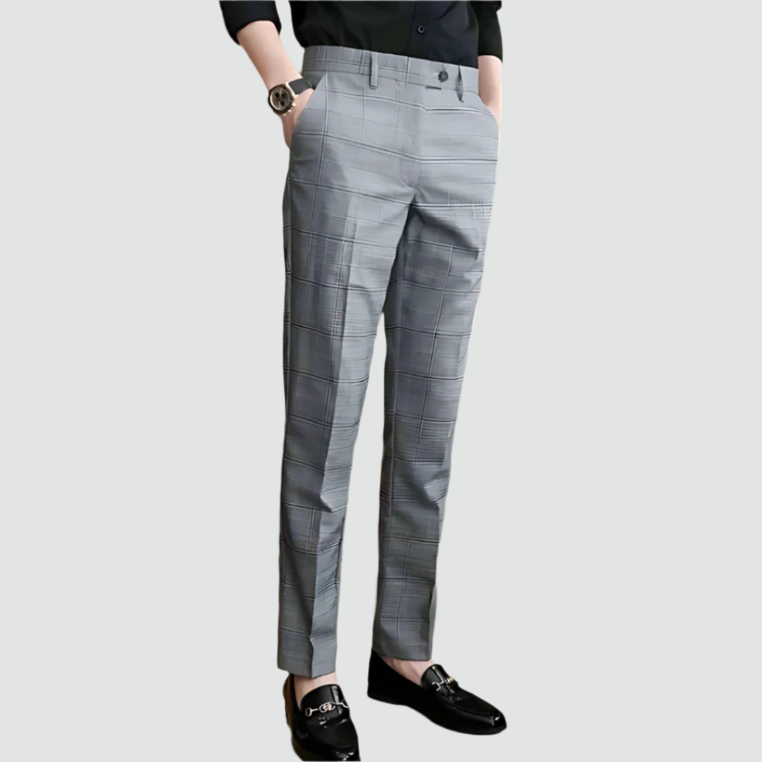 Men Slim-Fit Pants Striped Stretch Fabric | Classic Style-2