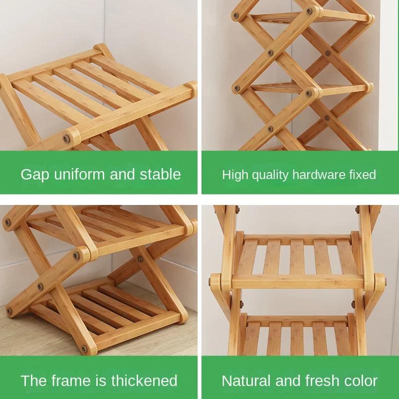 Stylish Multi-Tier Bamboo Shoe Rack – Eco-Friendly Shoe Organizer for Entryway Storage and Home Décor 5