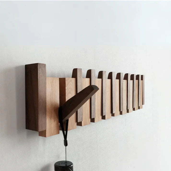 Stylish Wooden Coat Rack with Piano Design – Wall Mounted Coat Stand with 6 Hooks for Elegant Home Decor 1
