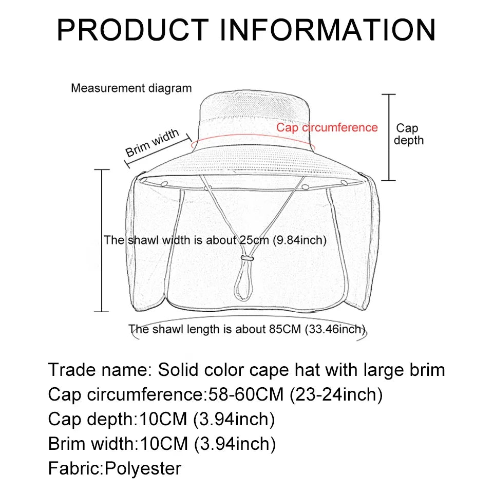 Summer Sunshade Fishing and Cycling Cap with Oversized Brim – Waterproof, Breathable, Adjustable Outdoor Hat 1